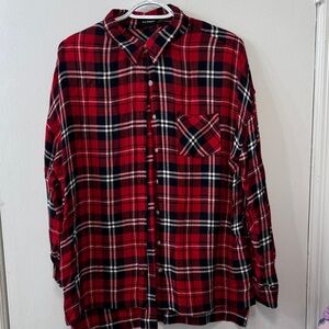 Blu Pepper Red and Black Checkered Button Down Shirt